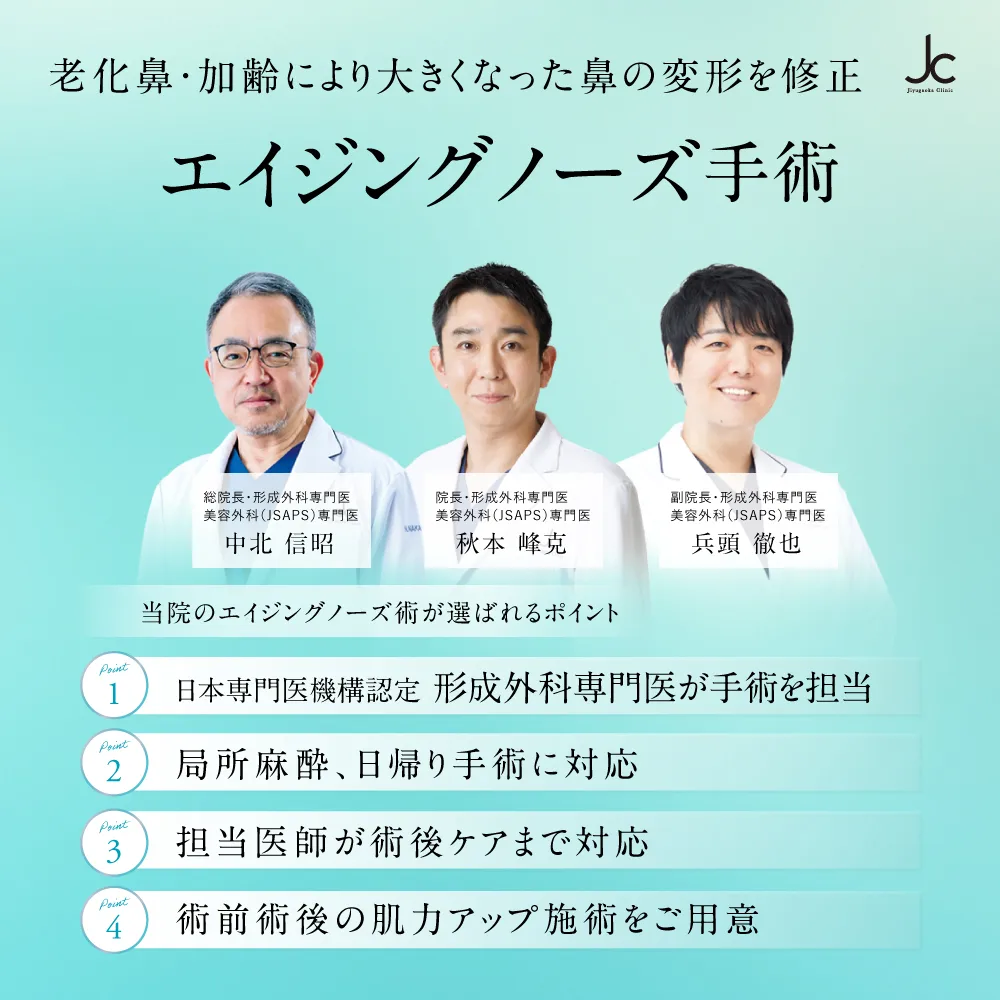 エイジングノーズ手術（老化鼻・加齢による鼻の変形修正手術）