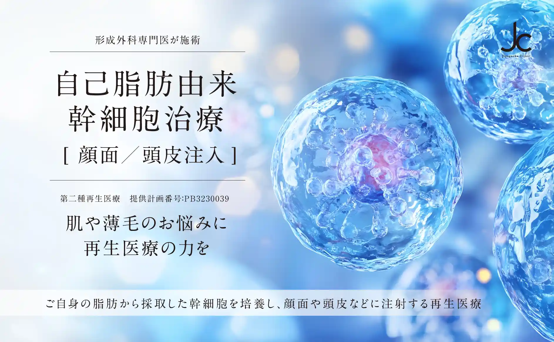 自己脂肪由来幹細胞治療【顔面／頭皮注入】