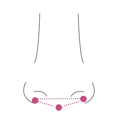 日本人女性における鼻の美的基準。鼻翼鼻柱三角
